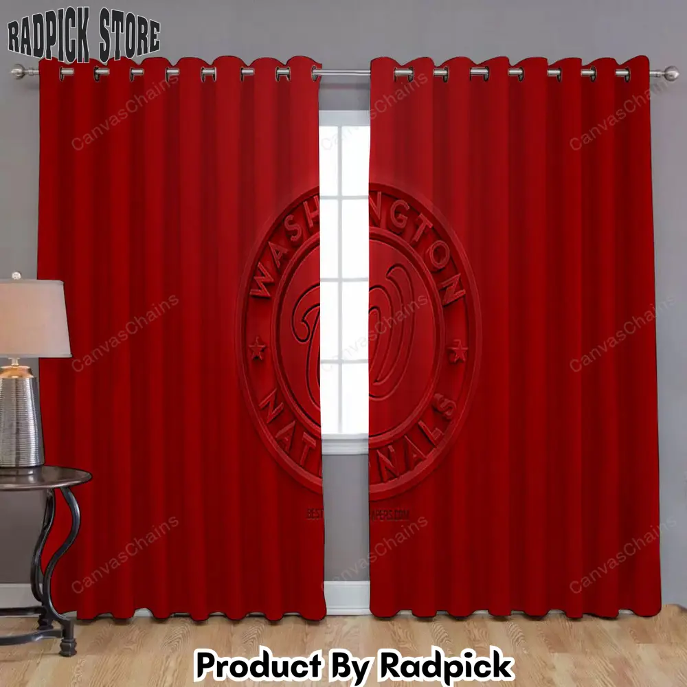 Radpick washington nationals window curtains american baseball club 3d red curtains living room curtains for window rp85295